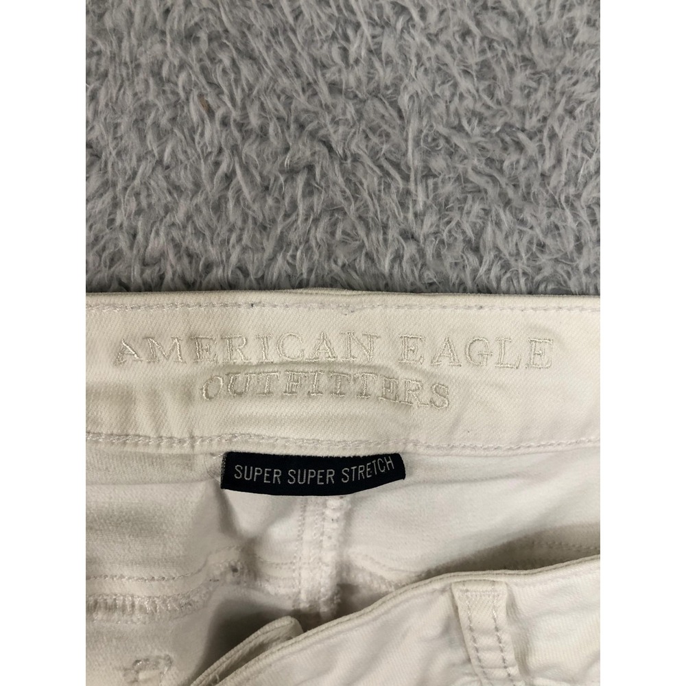 American Eagle Jeans Womens 12 (33x28) White Jegging Super Super Stretch *Flaw - Picture 4 of 10